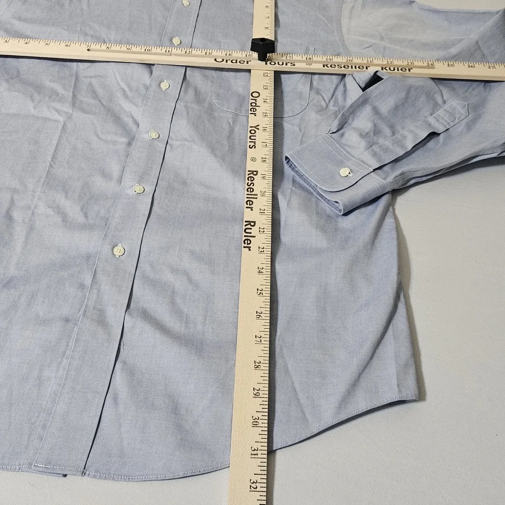 Brooks Bros Blue Dress Shirt Mens M Madison Non-Iron EUC‎ Oxford 15.5 34 Supima